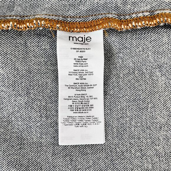 Maje Benedicte Denim Jean Vest 38 - Picture 12 of 13